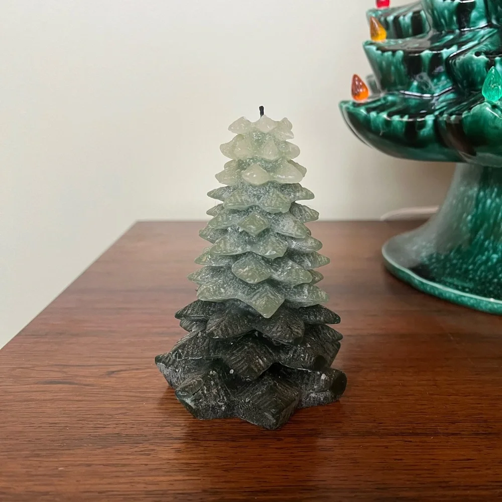Crate & Barrel Ombré green candle